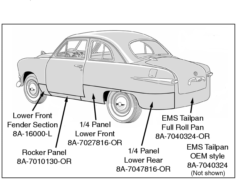 UNDER TRUNK LID PANEL - 49-51 PASSENGER