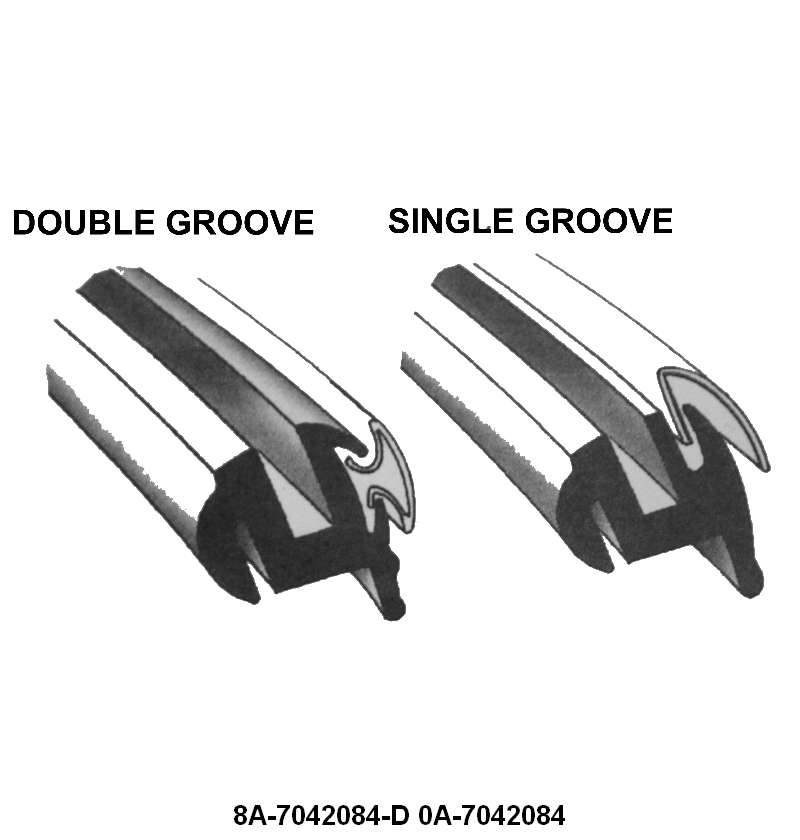 REAR/BACK WINDOW SEAL - 49-51 PASS WITH SINGLE GROOVE FOR CHROME