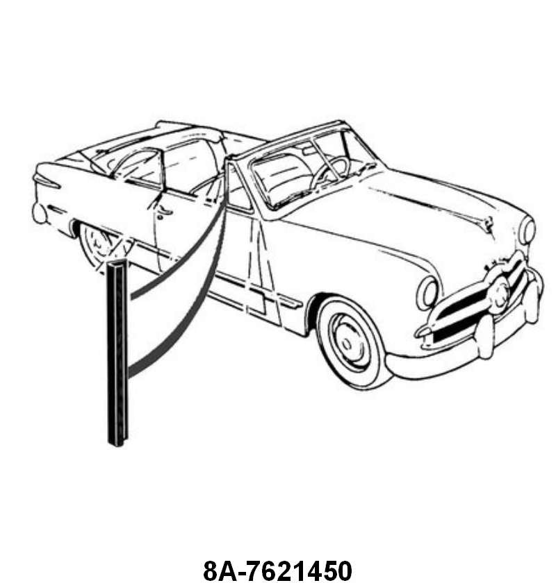 BACK EDGE VENT WINDOW SEALS - 49-51 CONVERTIBLE, 51 VICTORIA