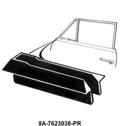 FRONT OF VENT WINDOW FOOT SEAL - 49-51 CONVERTIBLE, VICTORIA