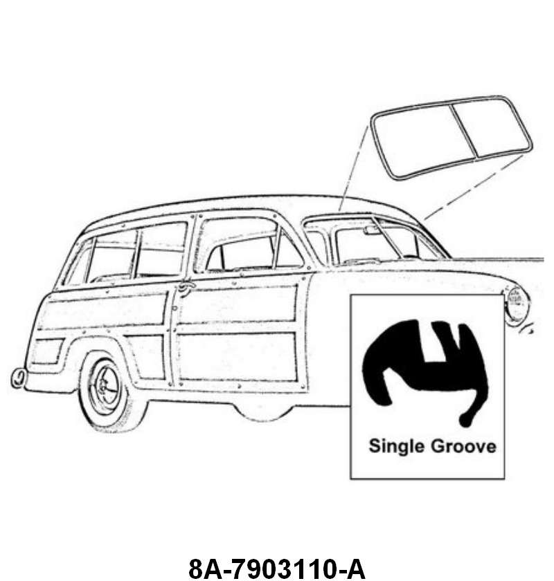 WINDSHIELD SEAL - 49-50 WAGON WITH GROOVE FOR CHROME