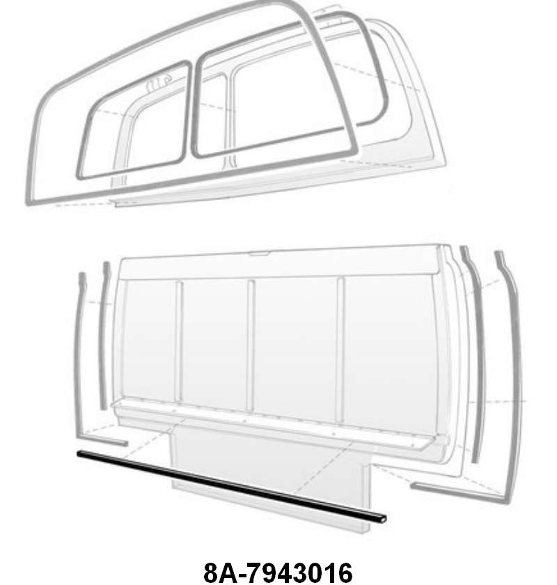 LOWER TAILGATE BOTTOM CENTER SEAL - 49-51 PASS/MERC WAGON
