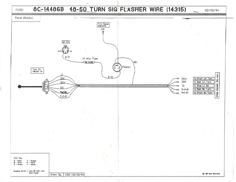 TURN SIGNAL WIRES FOR ORIGINAL ADD ON SWITCH - 48-50 F-1/F-3