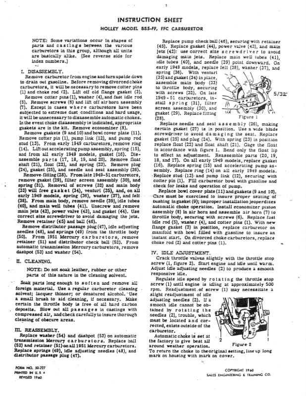 CARB REBUILDING KIT - 49-51 MERCURY