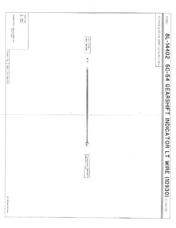 GEAR SHIFT INDICATOR LIGHT WIRE - 51 PASSENGER, 51-54 MERCURY