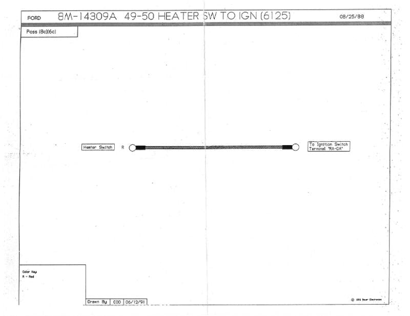 HEATER SWITCH TO IGNITION SWITCH WIRE - 49-50 PASSENGER