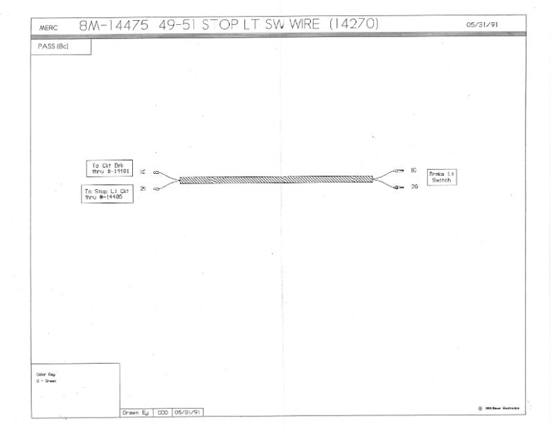 BRAKE LIGHT SWITCH HARNESS - 49-51 MERCURY
