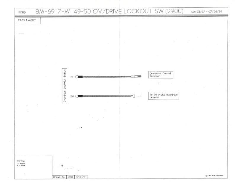 OVERDRIVE LOCKOUT SWITCH WIRE - 49-50 PASS/MERCURY