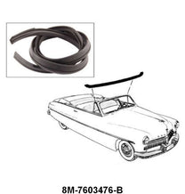 CONVERTIBLE HEADER BOW SEAL - 49-51 MERC CONV MOUNTS ON WINDSHIELD