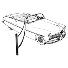 BACK EDGE VENT WINDOW SEAL W/STEEL INSERT - 49-51 MERCURY CONVERTIBLE