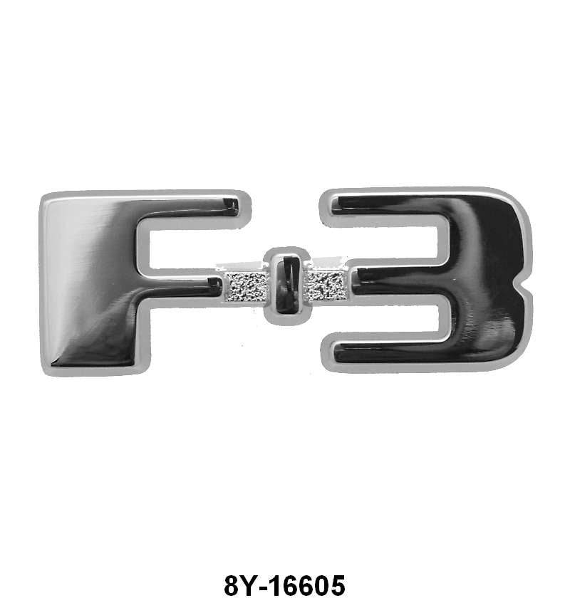 CAB SIDE EMBLEM - 48-50 "F-3" CHROME