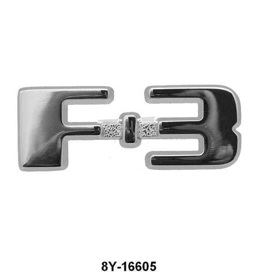 CAB SIDE EMBLEM - 48-50 "F-3" CHROME