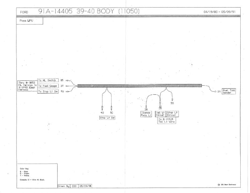TAIL LIGHT WIRING HARNESS - 39-40 PASS, 39-40 PICKUP (EX-SEDAN DELIVERY)
