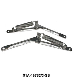 HOOD ARM & SPRING SUPPORTS- VINTIQUE - 39 PASS DLX, 40-47 PICKUP STAINLESS
