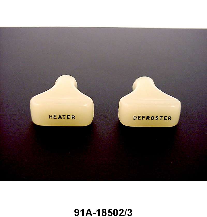 HOT AIR HEATER & DEFROSTER KNOBS - 39-40 PASSENGER "HOT AIR" LIGHT GREEN