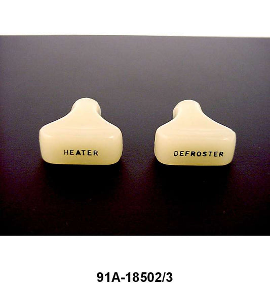HOT AIR HEATER & DEFROSTER KNOBS - 39-40 PASSENGER "HOT AIR" LIGHT GREEN