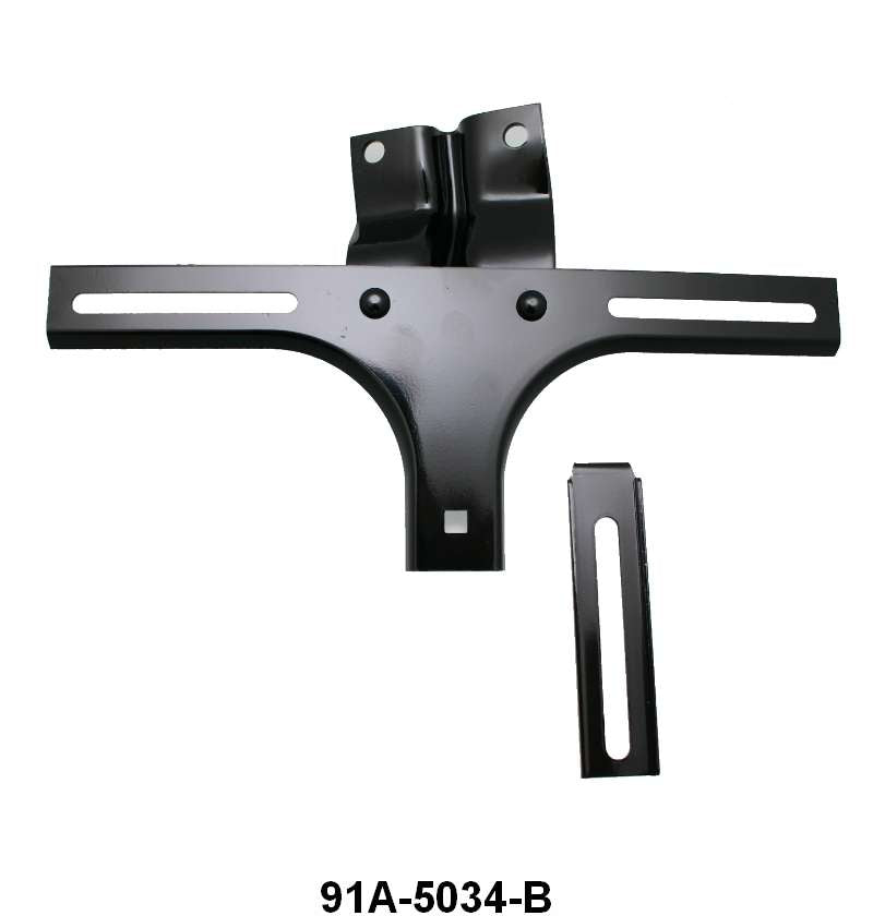 FRONT LICENSE PLATE BRACKET - 39 DLX-40 PASS, 39-40 MERC, 40-41 PU BLACK