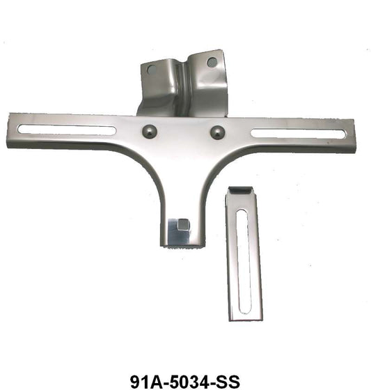 FRONT LICENSE PLATE BRACKET - 39 DLX-40 PASS, 39-40 MERC, 40-41 PU STAINLESS