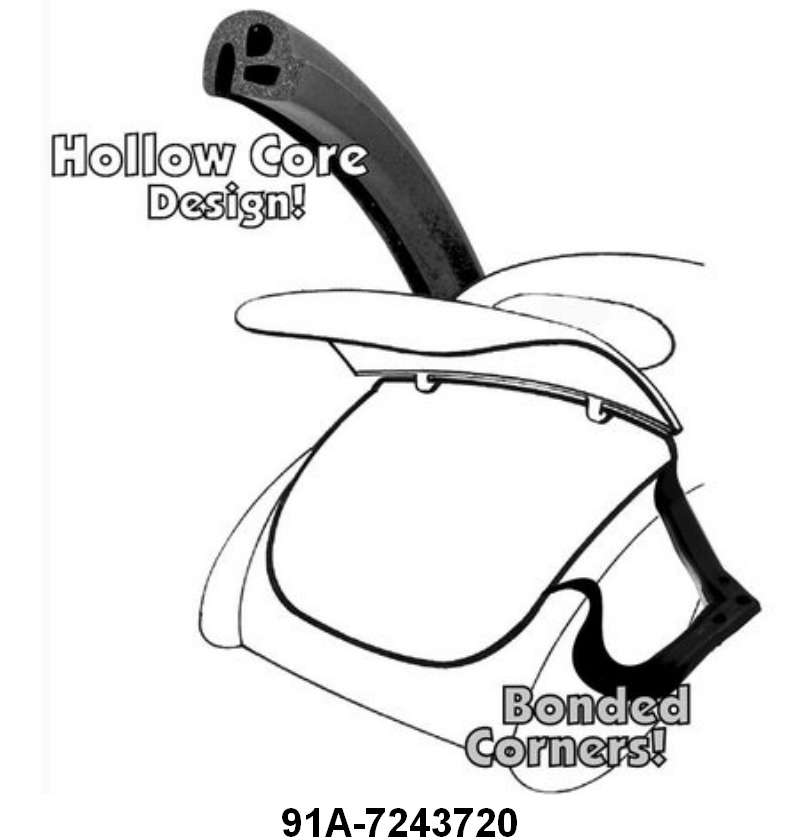 HOLLOW TRUNK LID SEAL WITH BONDED CORNERS - 39-40 COUPE