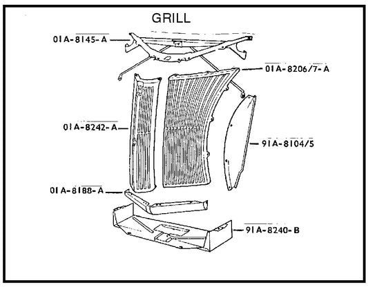 OUTER GRILLE PLATES - 39-40 DLX PASS, 40 PASS STD, 40-41 PICKUP