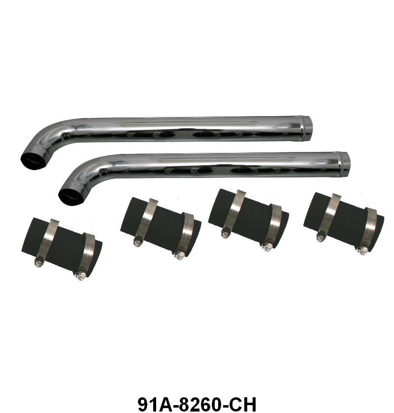 UPPER RADIATOR HOSE KIT - CHROME - 39 PASS DLX, 40-41 PASS/PICKUP