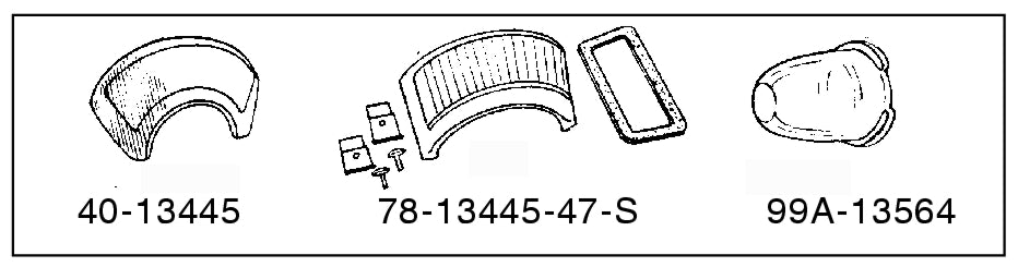 TRUNK HANDLE BASE (LICENSE LIGHT) LENS - 39-48 MERC, 40-48 FORD EX WAGON