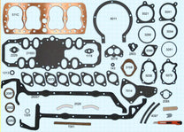 COMPLETE ENGINE GASKET SET - 39-48 V8 3-3/16" W/COPPER HEAD GASKETS