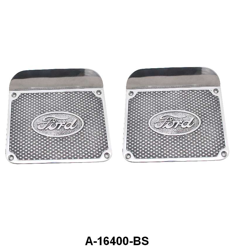 RUNNING BOARD STEP PLATE WITH FORD LOGO - 32-56 PU 8-1/4" X 6-1/4"