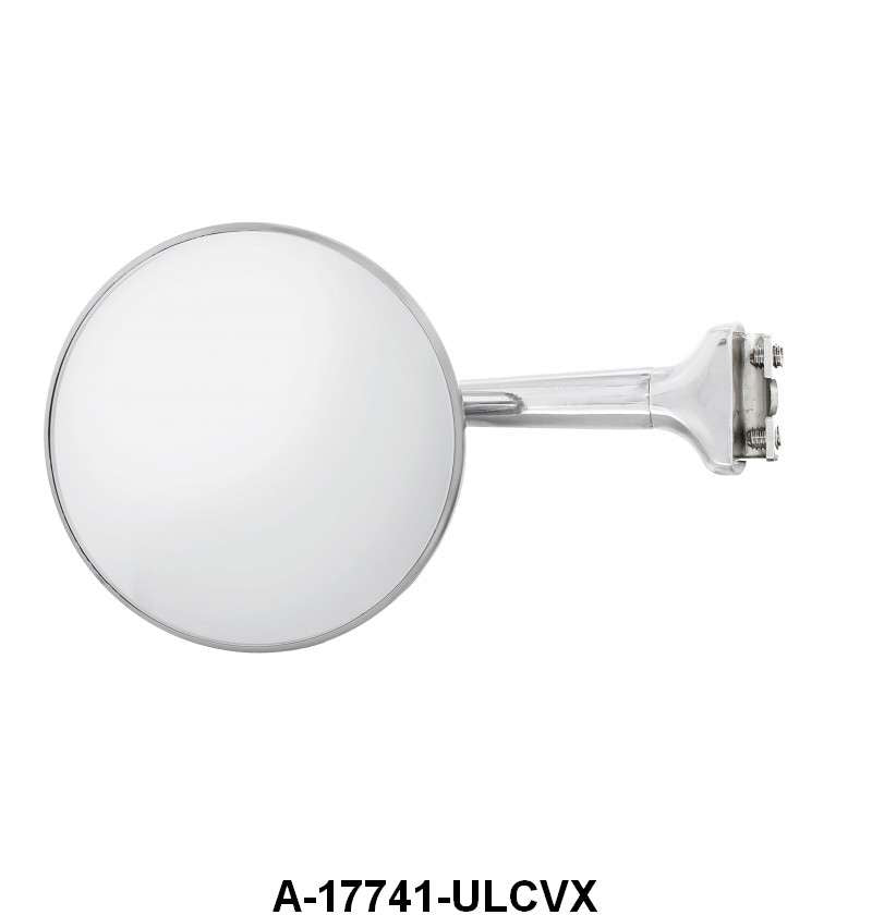 EDGE OF DOOR PEEP MIRROR - STRAIGHT ARM, 4" HEAD CONVEX GLASS  FITS RH OR LH