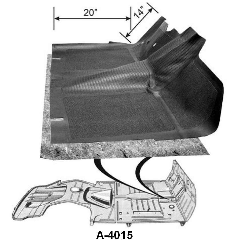 CAR FRONT FLOOR MAT - 49-50 PASS EXCEPT WAGON BLACK