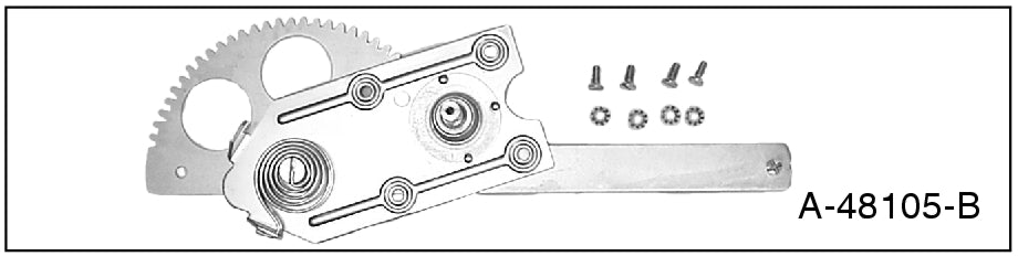 ROLL DOWN REAR WINDOW REGULATOR - 32-34 COUPE, FOUR HOLE MOUNT