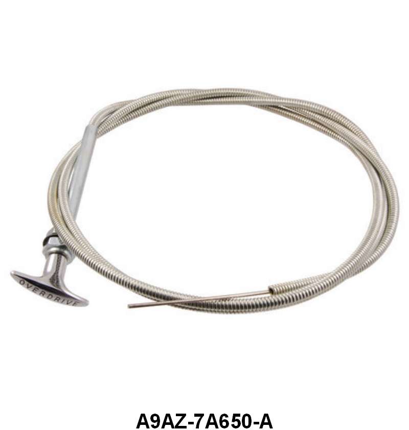 OVERDRIVE PULL CABLE WITH KNOB - 49-64 PASS/MERC, 53-71 F-100/F-350, 80"