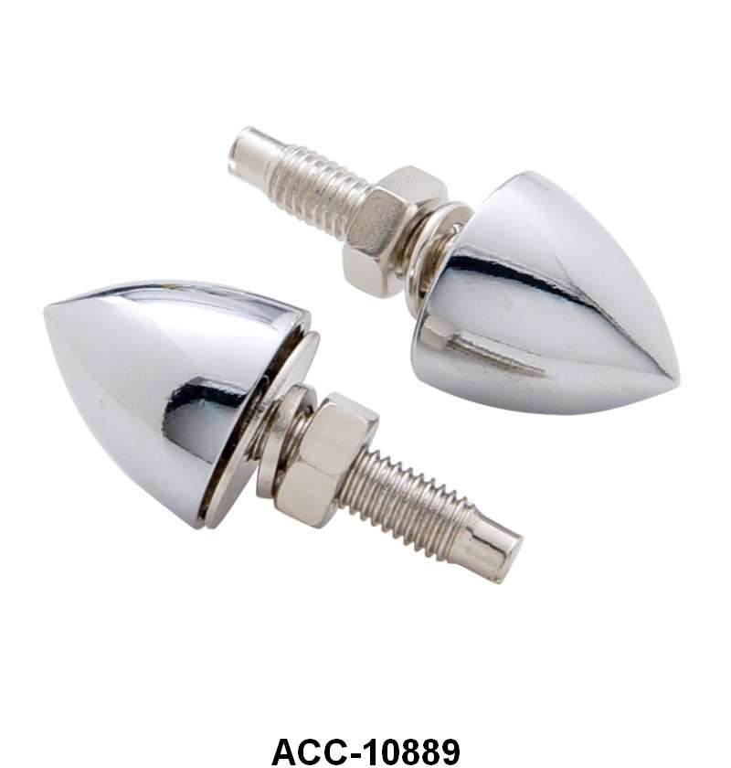 CHROME BULLET LICENSE PLATE BOLTS - UNIVERSAL SET OF 4