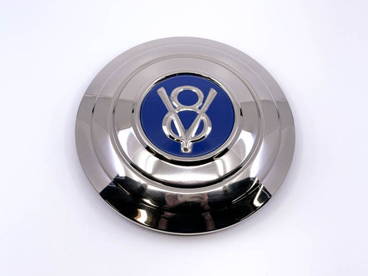 STAINLESS HUB CAP WITH PAINTED EMBLEM - 32 PASS/PICKUP V8