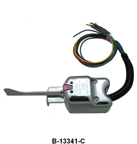 TURN SIGNAL SWITCH (UNIVERSAL) - CHROME WITH 7 WIRES
