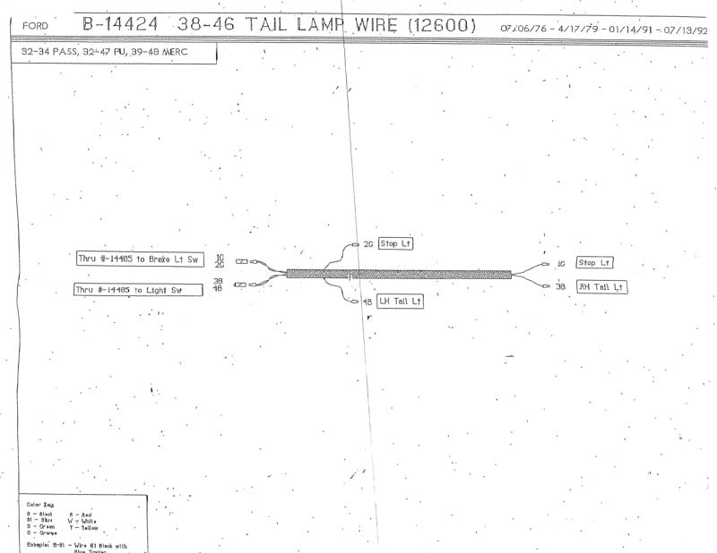 TAIL LIGHT CROSSOVER WIRING HARNESS - 32-40 PASS, 32-47 PICKUP
