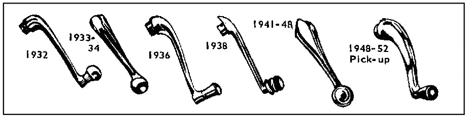 WINDOW CRANK - 32 COUPE/SEDAN CHROME WITH CHROME KNOB