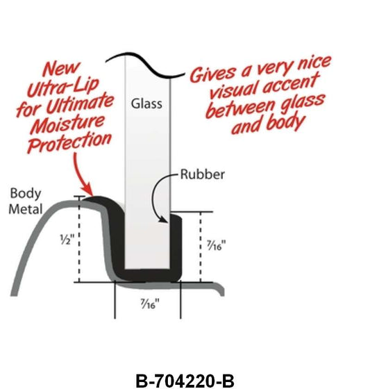 ULTRA LIP REAR WINDOW SEAL - 32-36 COUPE, SEDAN, 32-39 PICKUP