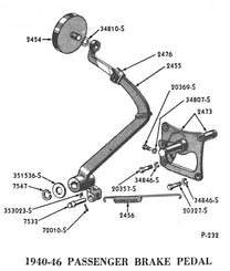 PEDAL PIN - 32-48 PASS, 39-48 MERC, 32-47 PU, .92" length under head