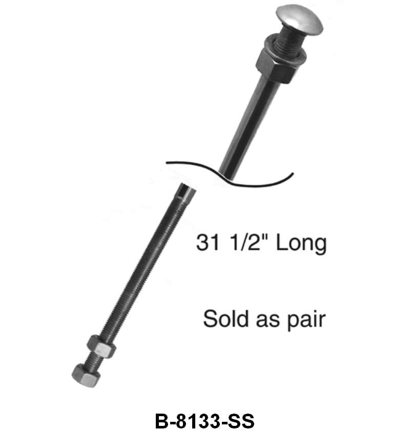 STAINLESS RADIATOR SUPPORT RODS - 32-36 PASS, 32-39 PICKUP 31-1/2"