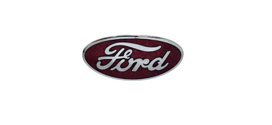 PORCELAIN GRILLE SHELL ORNAMENT EMBLEM - 32 PASS, 32-35 PICKUP RED