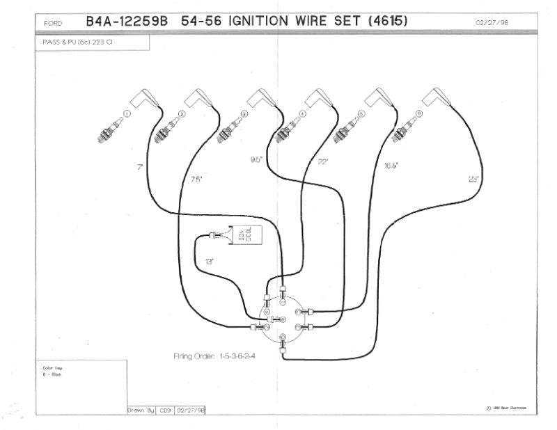 SPARK PLUG WIRE SET - 54-56 PASS 54-56 F-100/F-350 223 6cyl