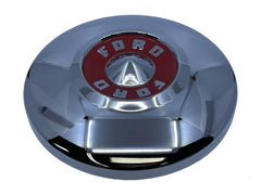 CHROME HUB CAP - 55 PASS/T-BIRD WITH RED CENTER