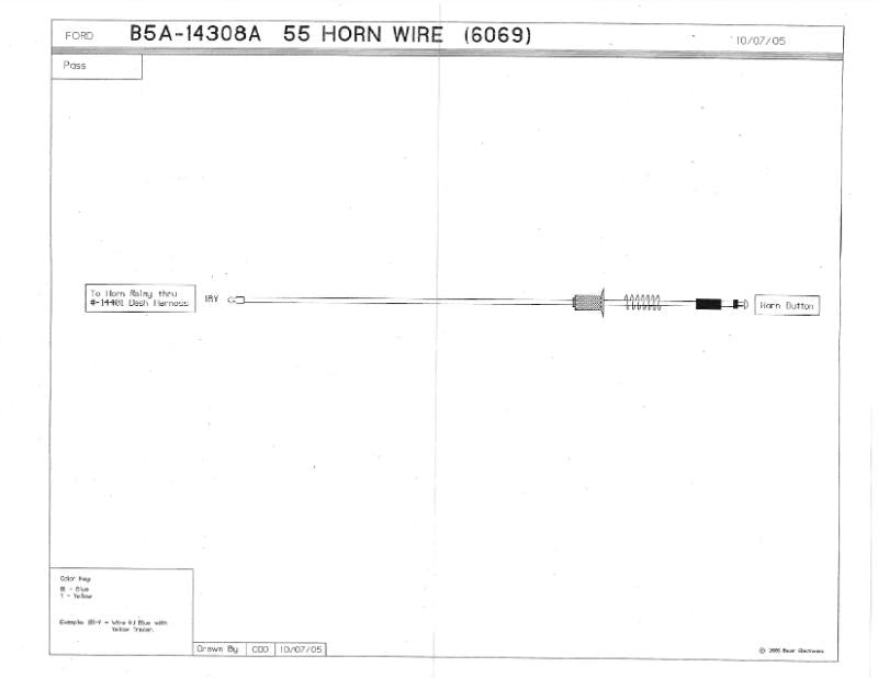 HORN BUTTON WIRE - 55 PASSENGER W/CONTACT SPRING
