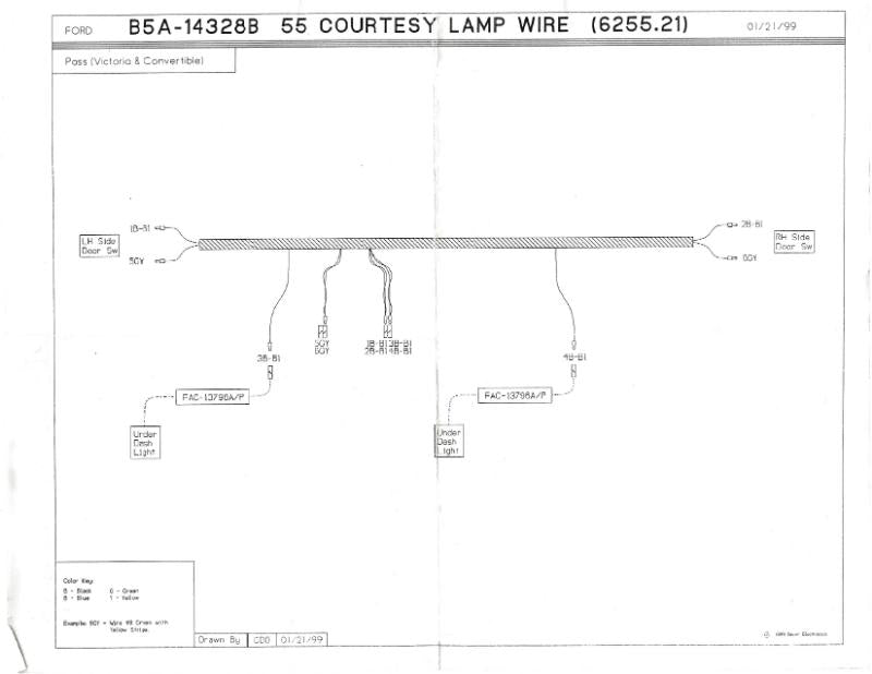 DOOR JAMB SWITCH TO COURTESY LIGHT SWITCH WIRE - 55 CONVERTIBLE, VICTORIA