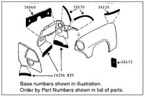 CENTER REAR OF FRONT FENDER TO COWL PAD - 55-58 PASSENGER