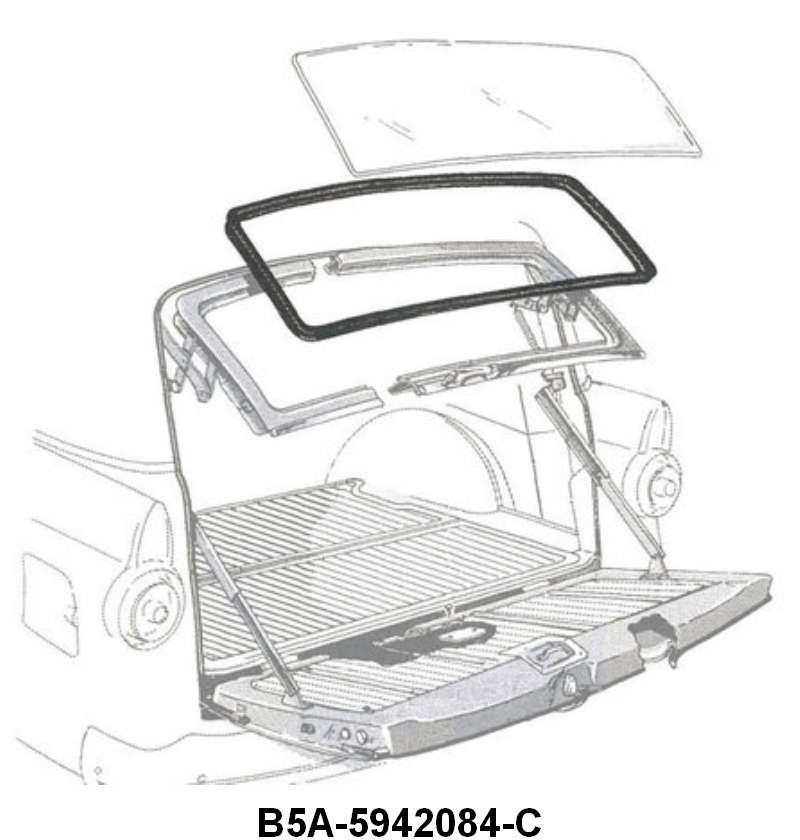 REAR/BACK WINDOW SEAL - 55-56 WAGON/SEDAN DELIVERY WITHOUT TRIM
