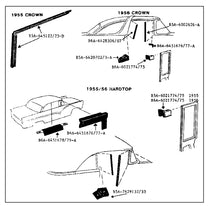 UPPER DOOR GLASS BUMPER - 55-56 CONV, 55 CROWN, HARDTOP