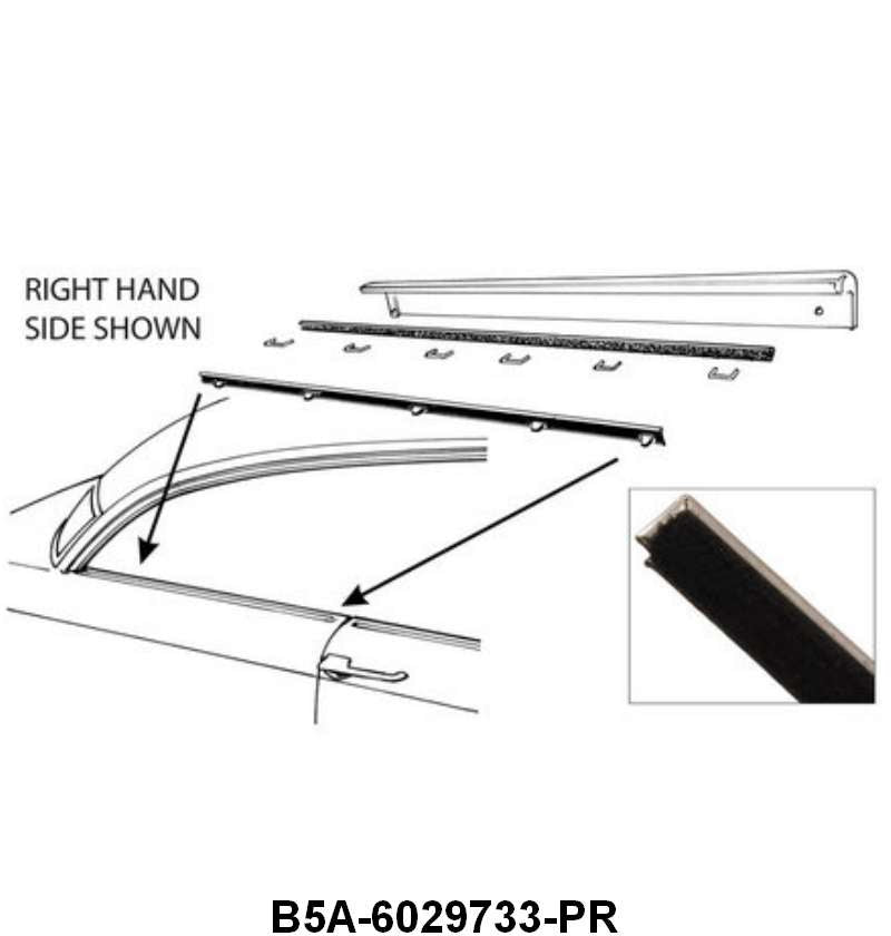 QUARTER WINDOW ANTI-RATTLERS - 55 2DR HARDTOP (VICTORIA) LH