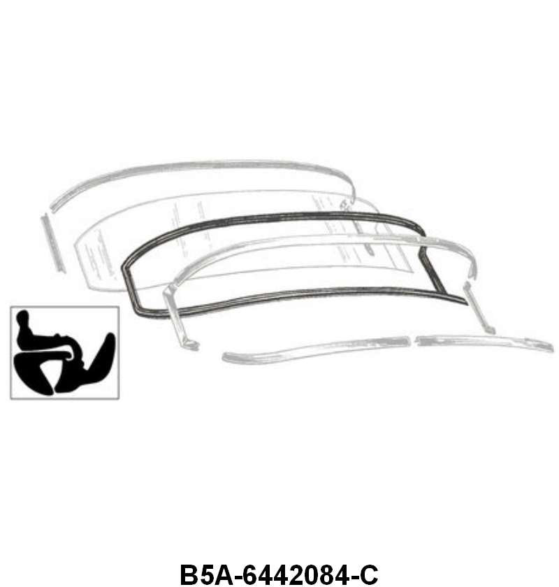 REAR/BACK WINDOW SEAL - 55 CROWN VICTORIA. 55 MERC #64A, 64B